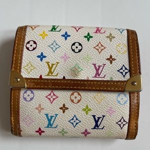 Authentic White Multicolor Short wallet